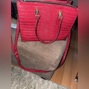 Satchel with hand and shoulder strap